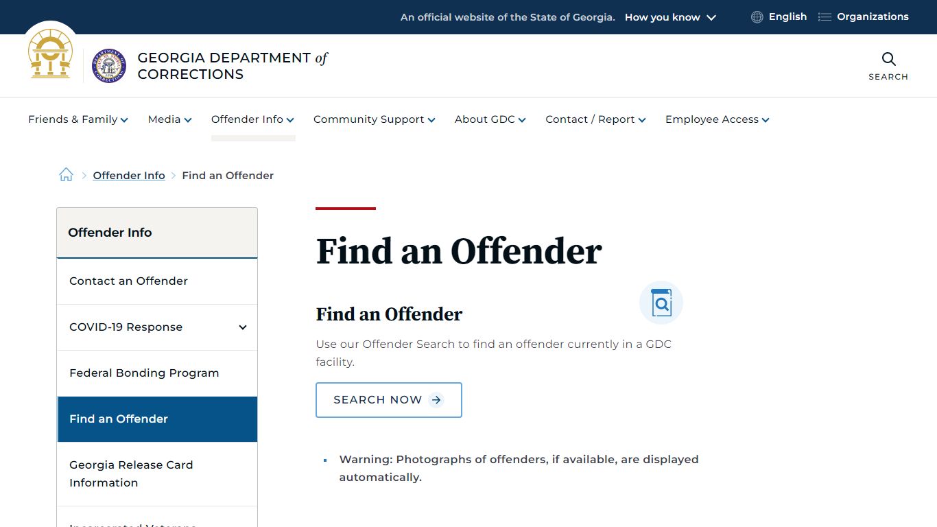 Find an Offender | Georgia Department of Corrections