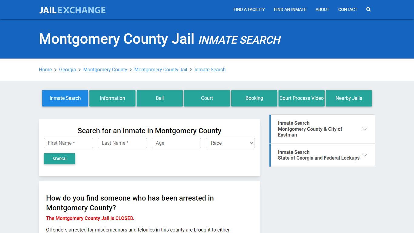 Montgomery County Jail, GA Inmate Search: Roster & Mugshots - Jail Exchange